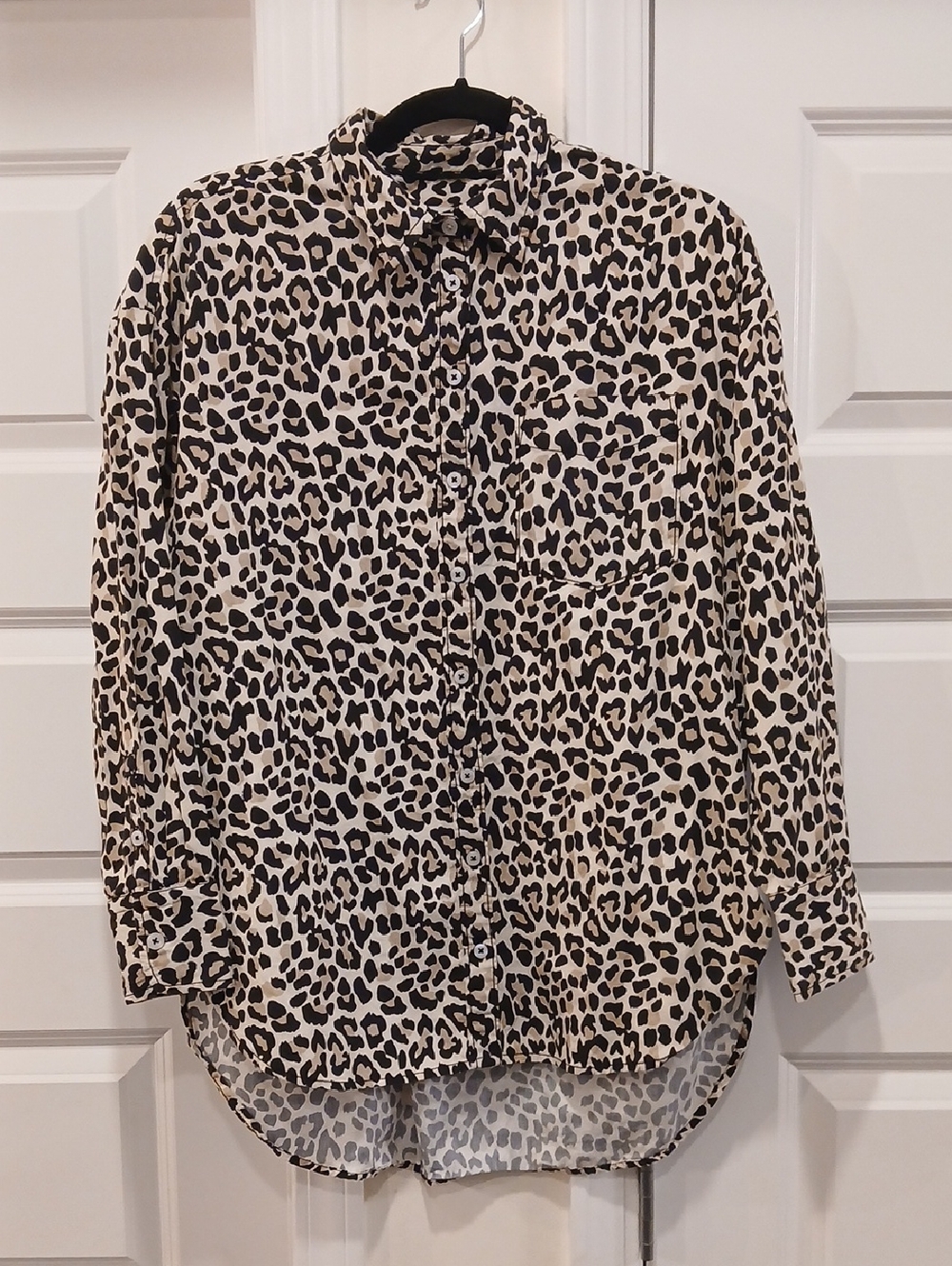 Maeve Leopard Print Button Down Shirt Size Small